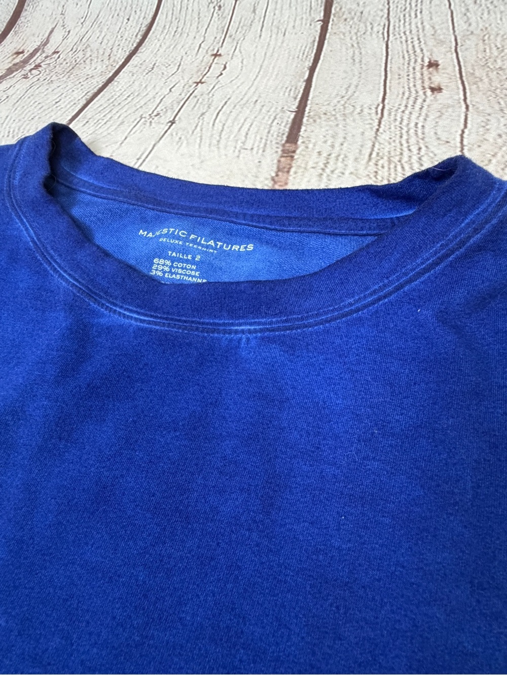 MAJESTIC FILATURES Deluxe Teeshirt blue cotton crewneck sweatshirt, size M - Picture 4 of 10